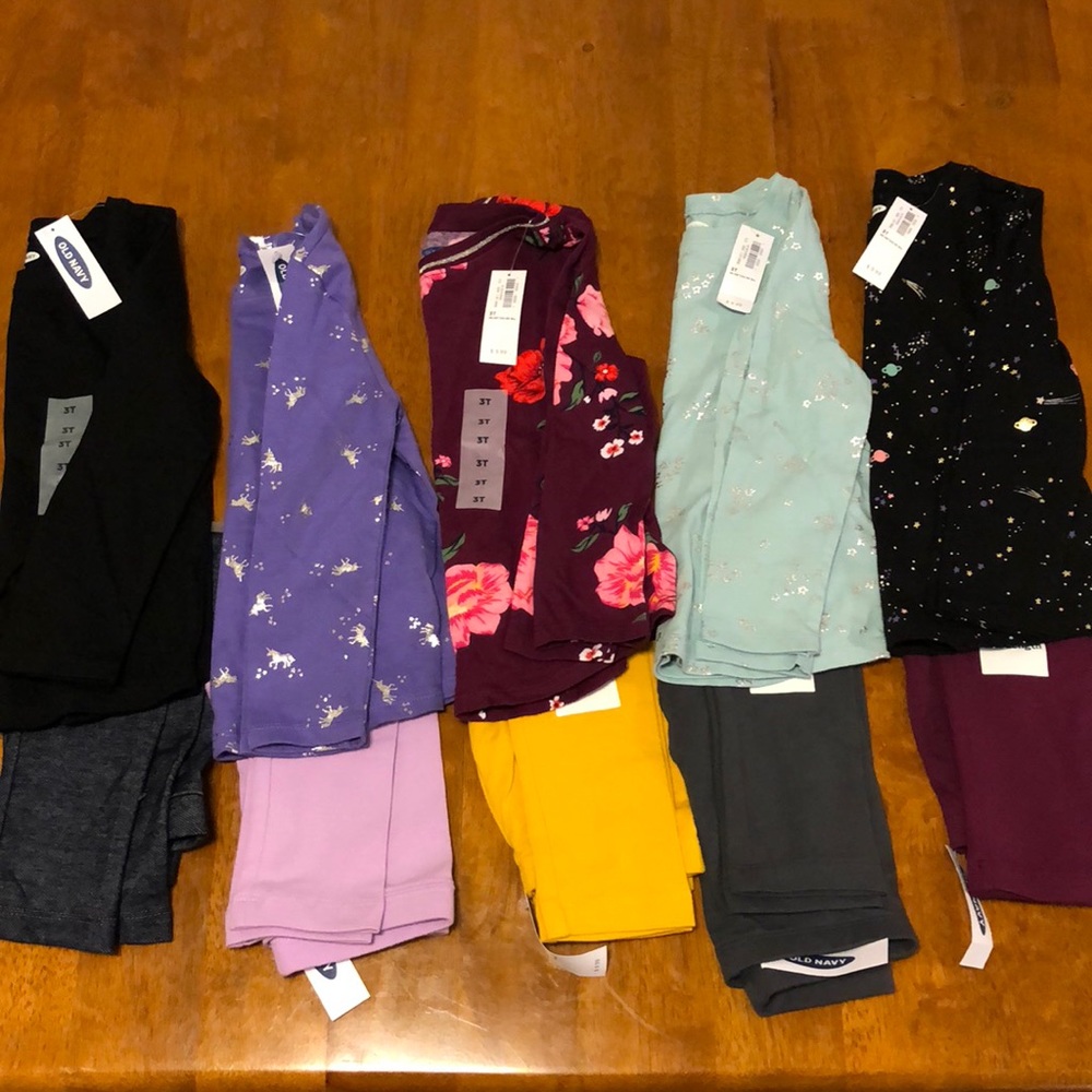 New Lot of 5 Tops and 5 Leggings for Toddler Girl